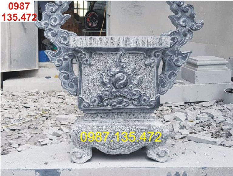 Lư hương vuông đá tự nhiên