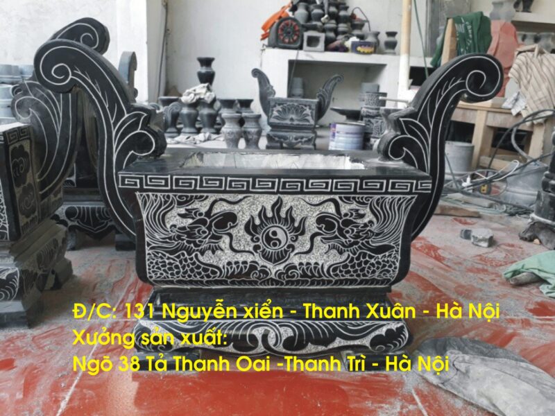 Lư hương để mộ đá tự nhiên