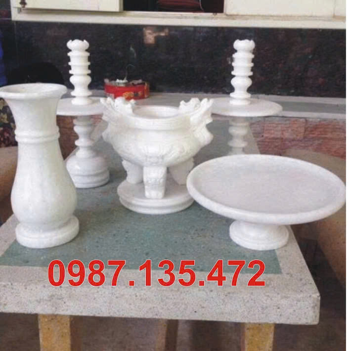 Lư hương bằng đá trắng tinh khiết